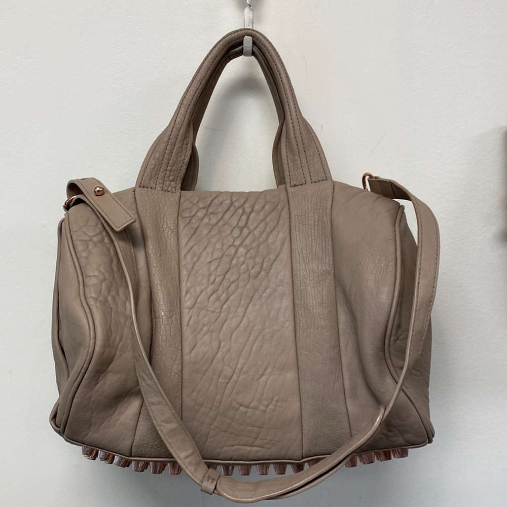 Alexander Wang Pebbled Lambskin Rockie Latte Rose Gold Hardware
